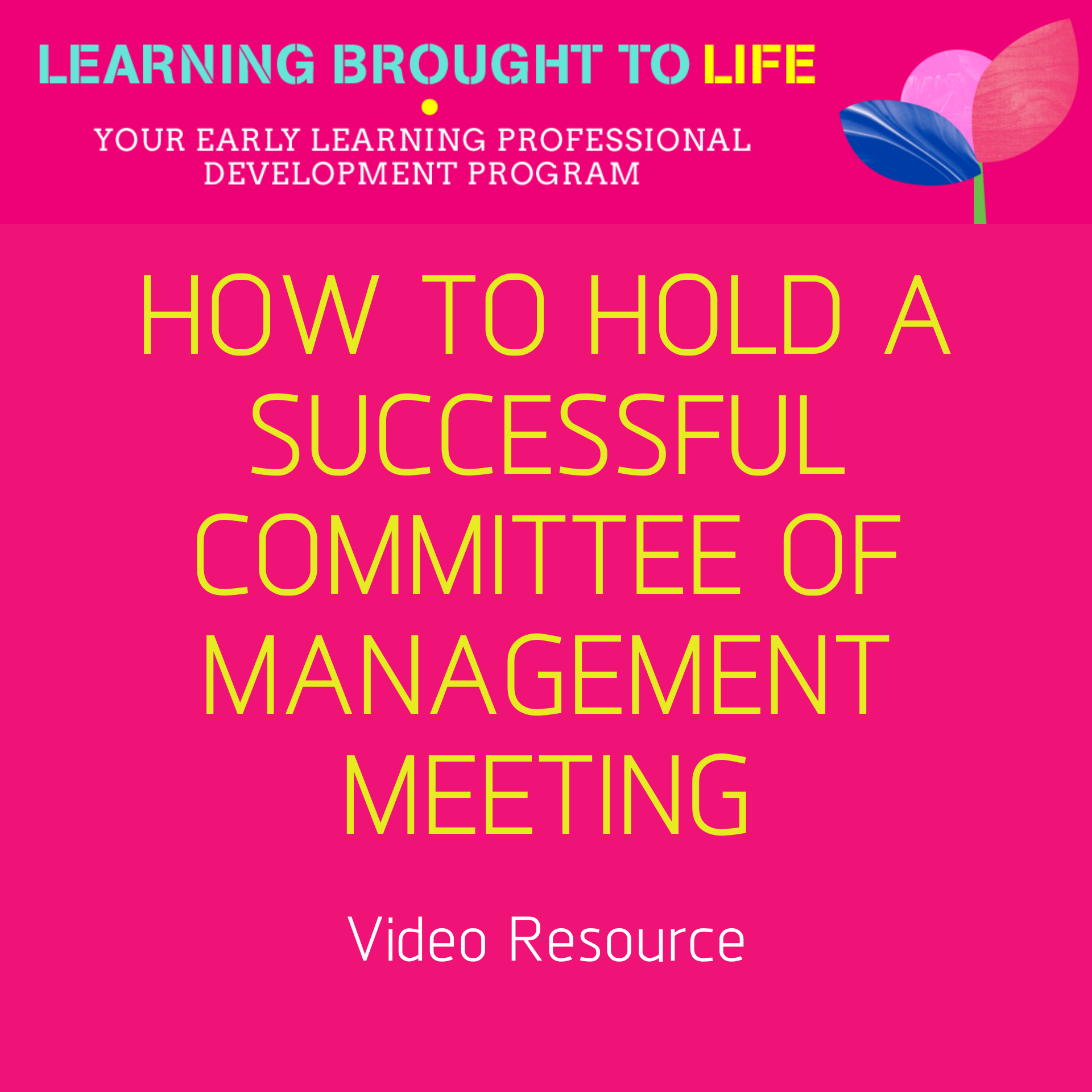 How to hold a successful committee of management meeting early