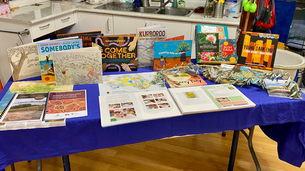 A table displaying illustration books about Indigenous and relevant resources